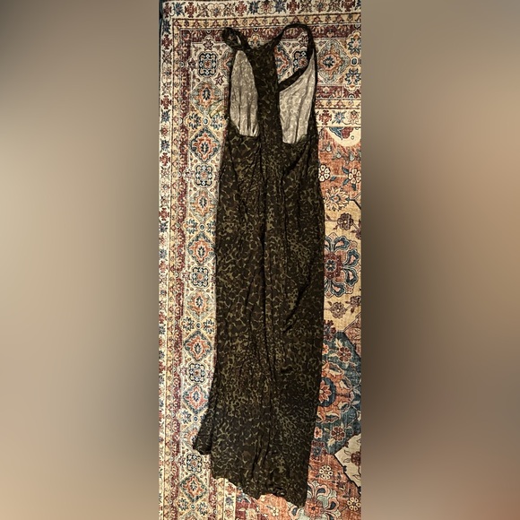 EUC Lovestitch dark green & black leopard print maxi dress, size large - Picture 3 of 5